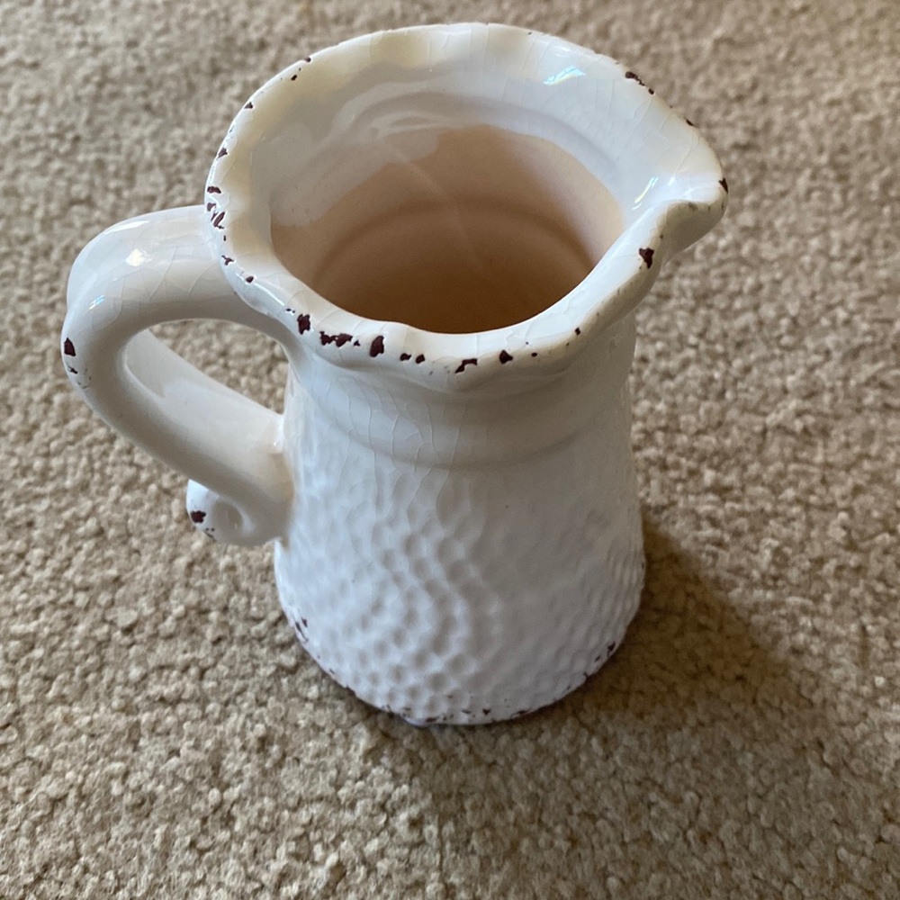 Mini White Distressed Pitcher